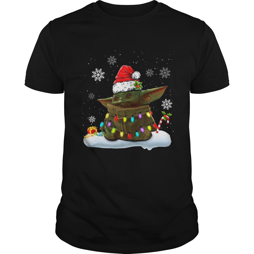 Santa Baby Yoda Christmas Light Shirt