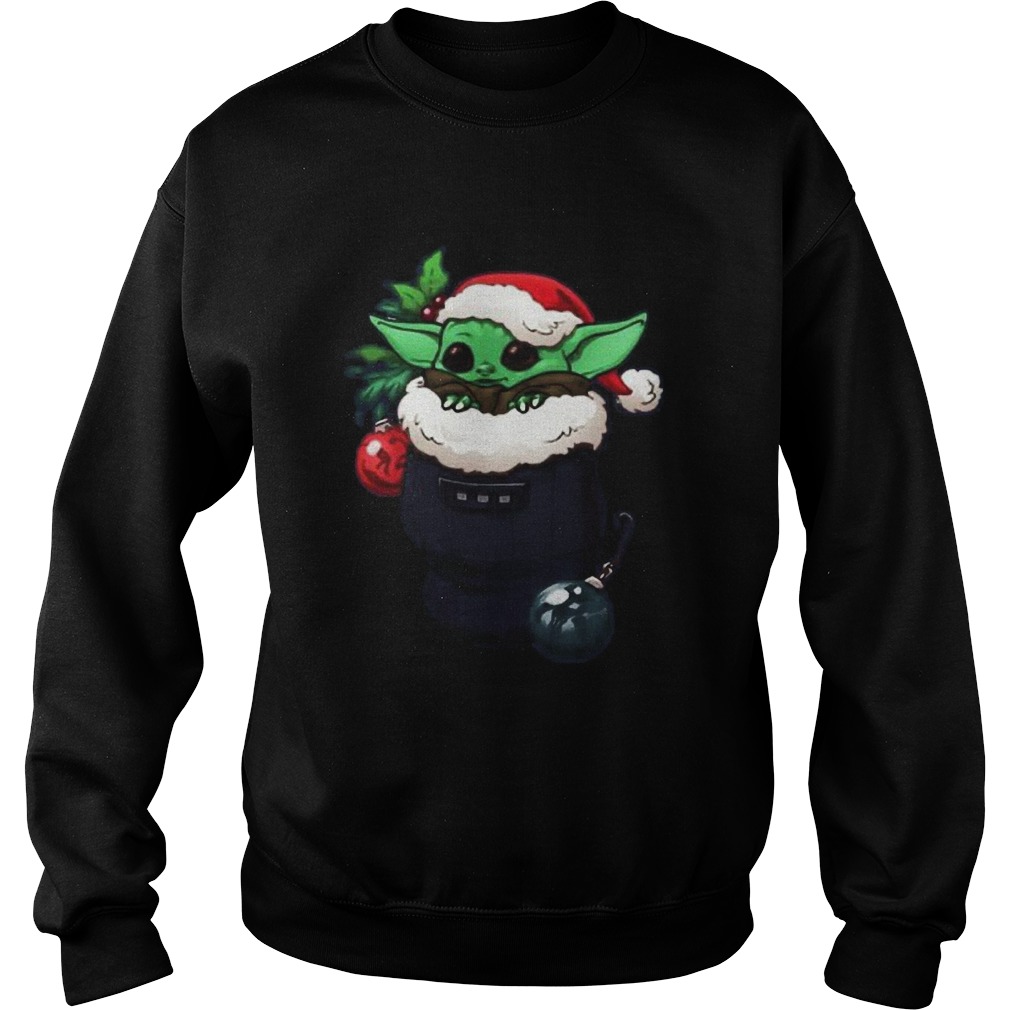 Santa Baby Yoda Santa Stocking Ugly Christmas Sweatshirt