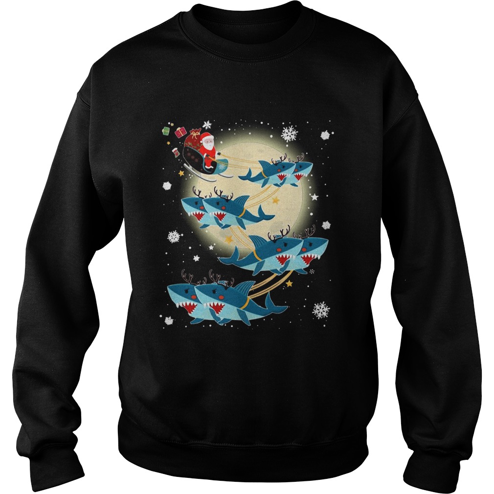Santa Claus Riding Shark Reindeer Christmas Sweatshirt