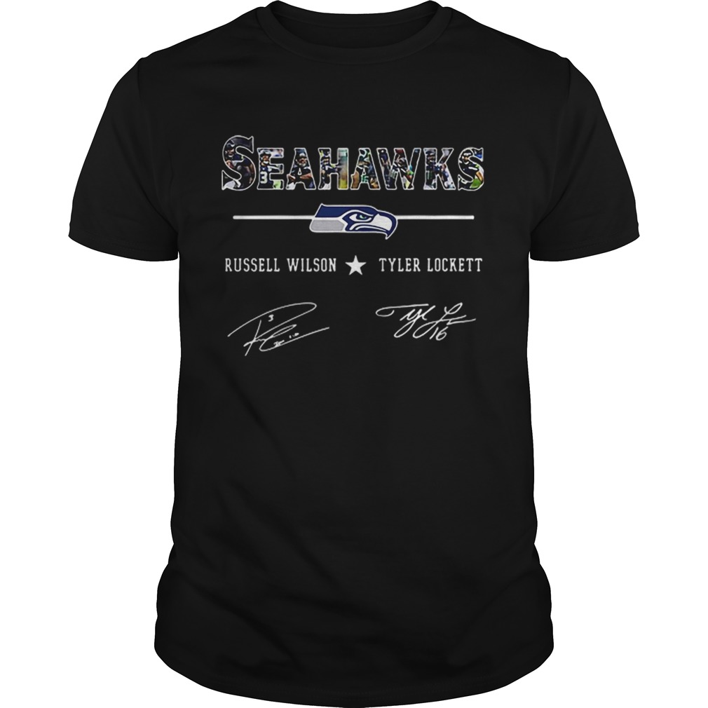 Seattle Seahawks Russell Wilson Tyler Lockett Signatures shirt