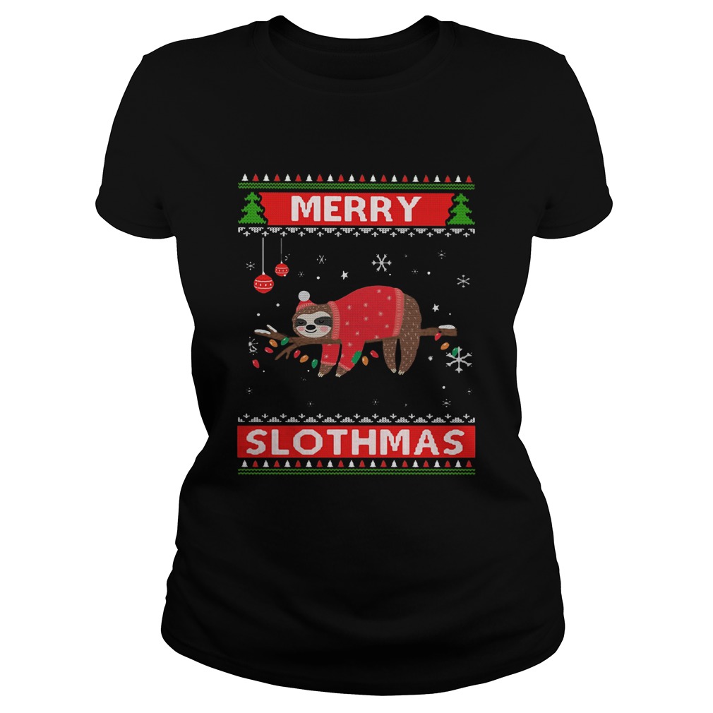 Sloth Merry Slothmas Ugly Christmas Classic Ladies