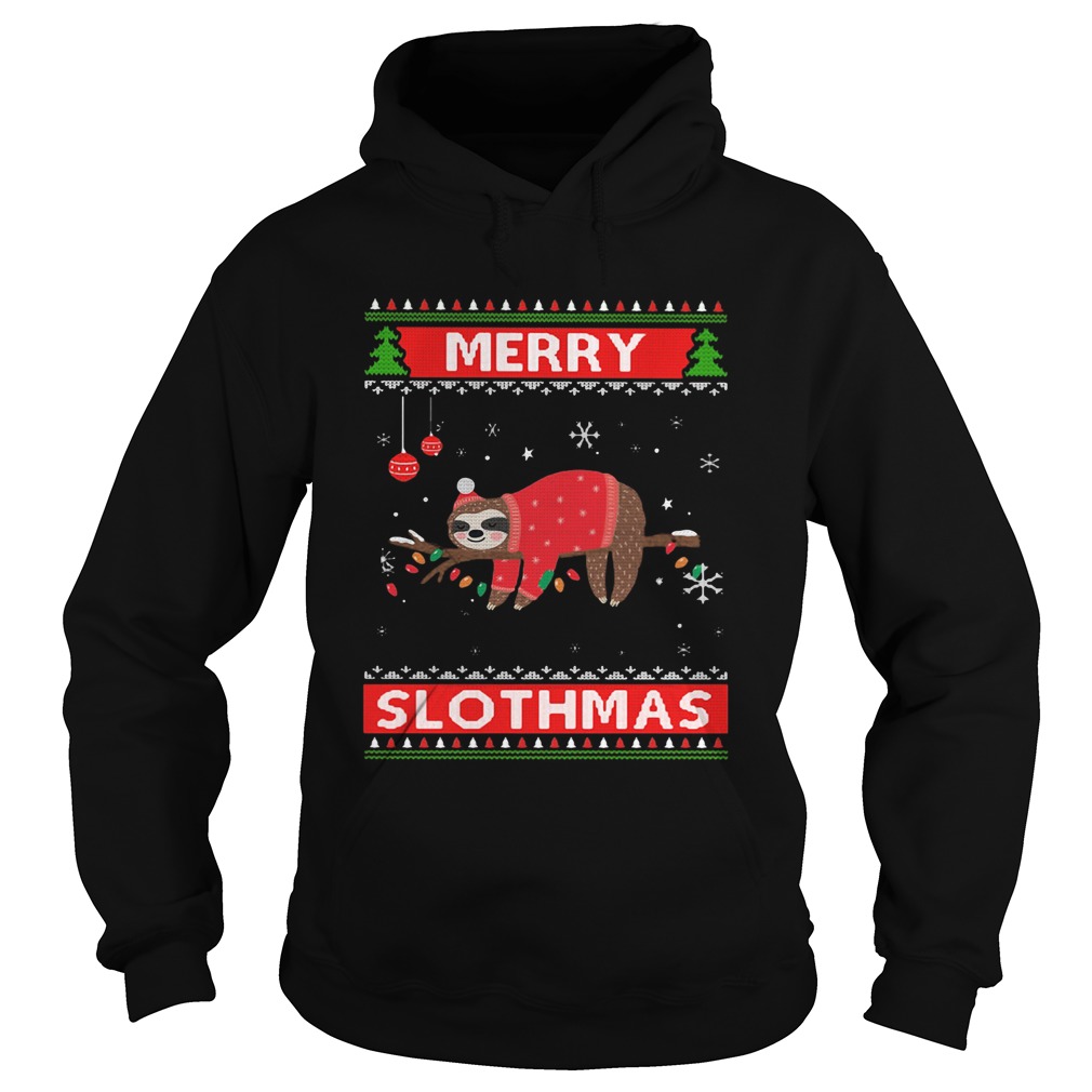 Sloth Merry Slothmas Ugly Christmas Hoodie