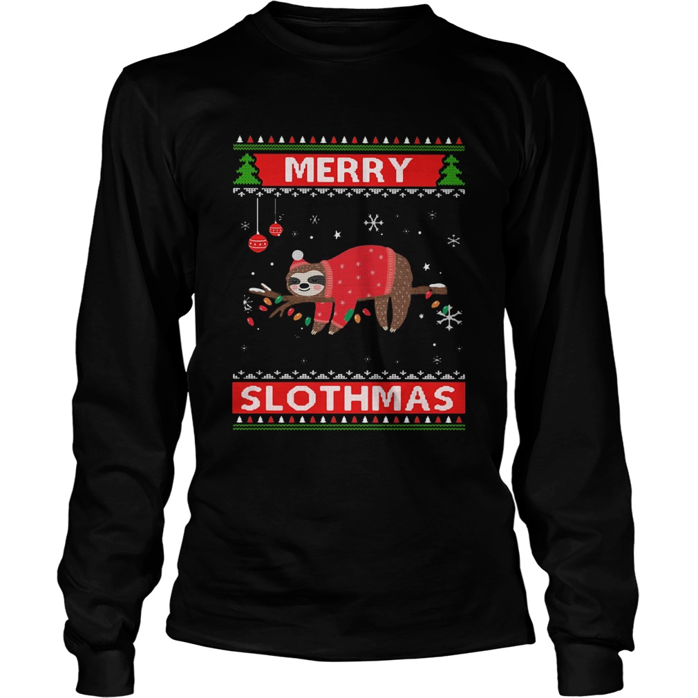 Sloth Merry Slothmas Ugly Christmas LongSleeve