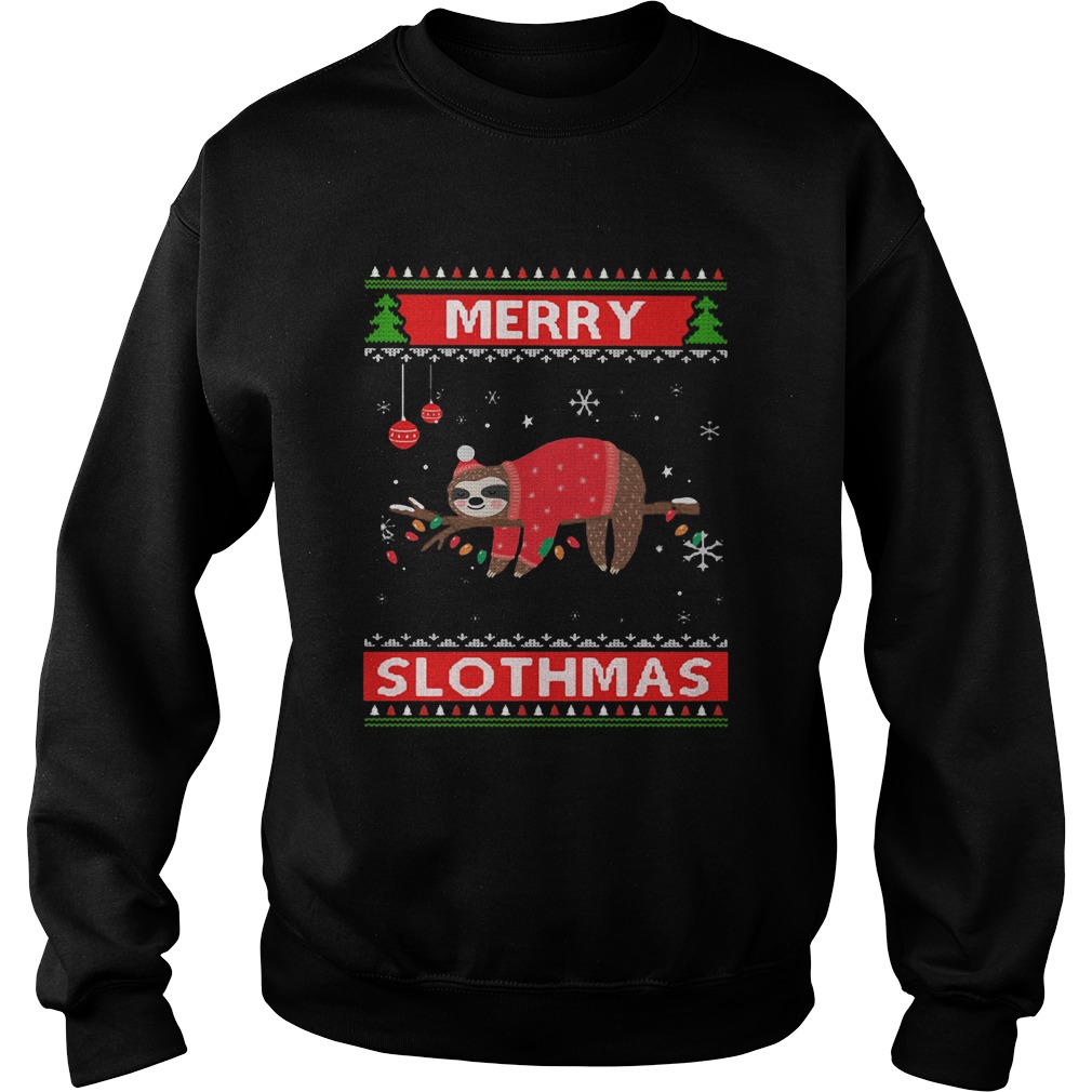 Sloth Merry Slothmas Ugly Christmas Sweatshirt