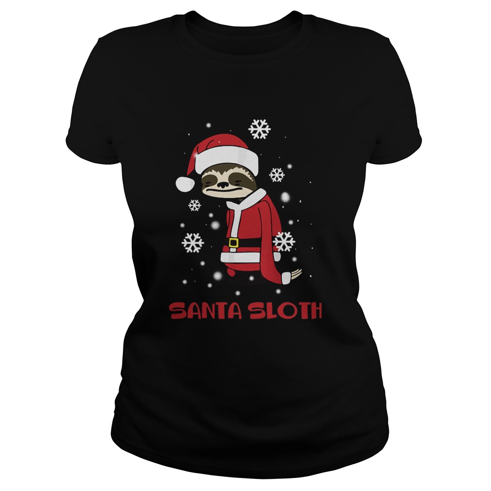 Slothmas Sloth In Santa Hat Christmas Classic Ladies