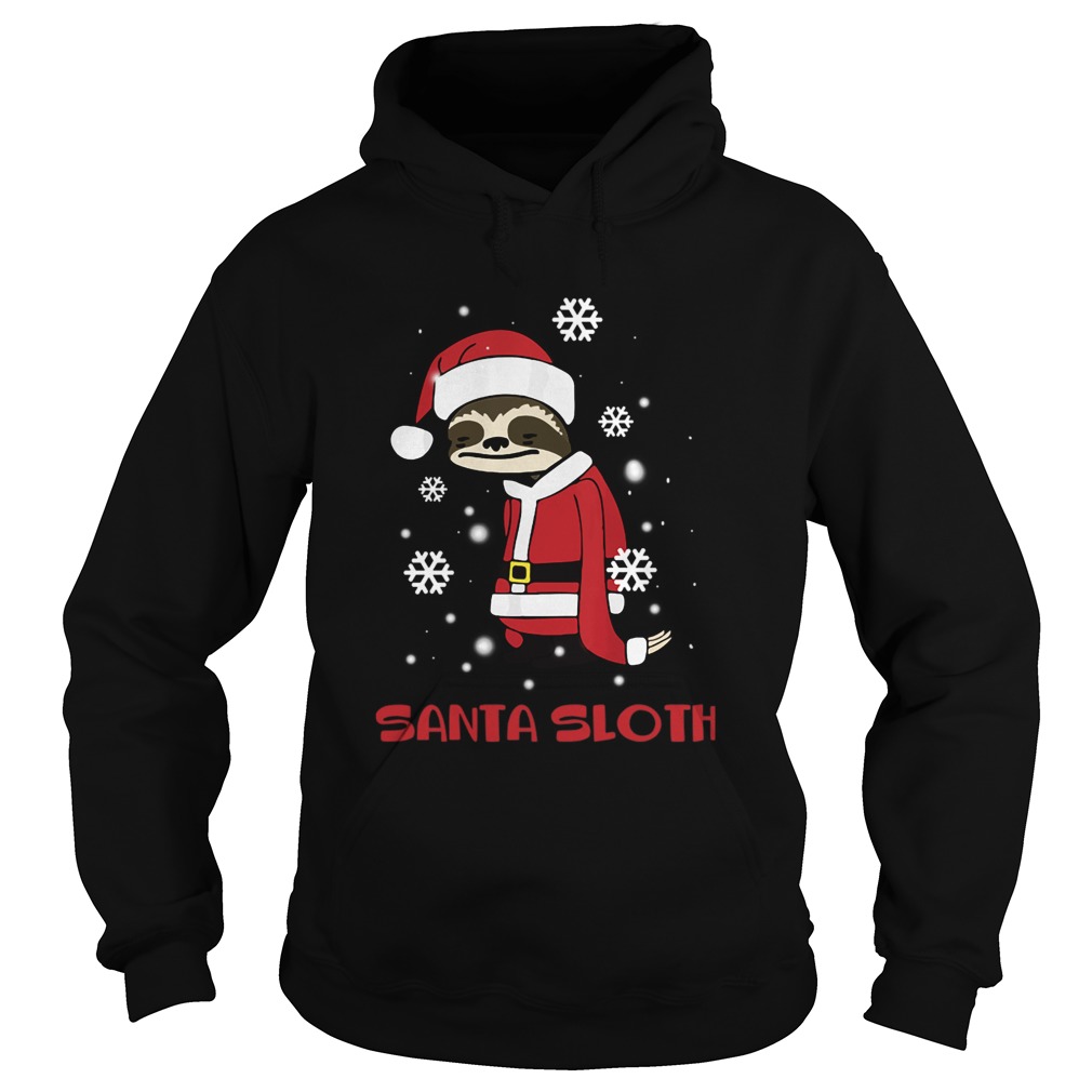 Slothmas Sloth In Santa Hat Christmas Hoodie