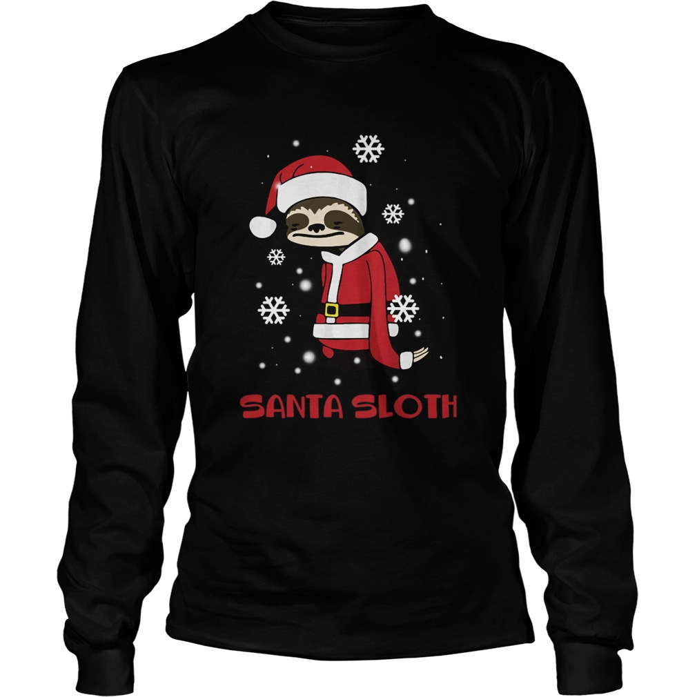 Slothmas Sloth In Santa Hat Christmas LongSleeve