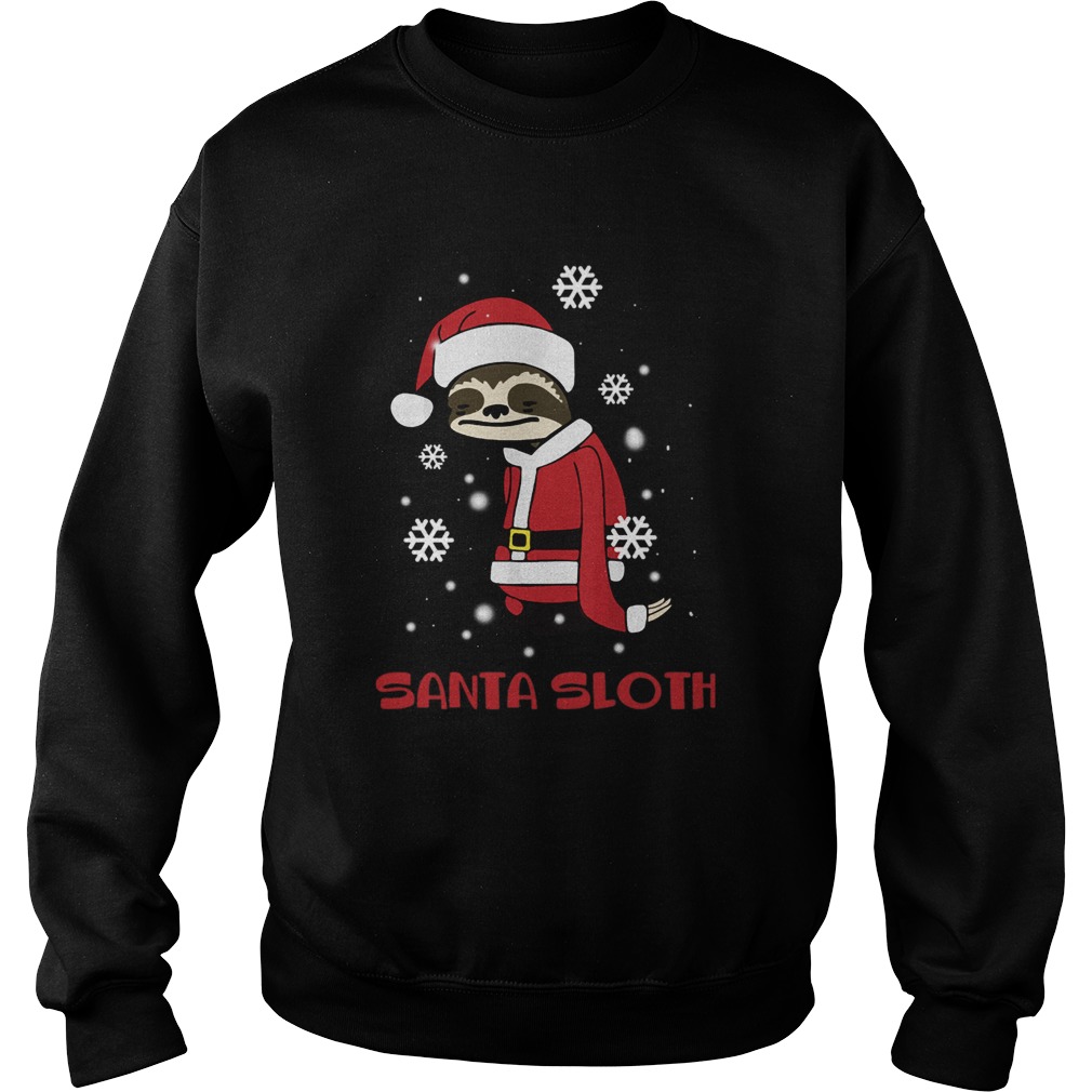 Slothmas Sloth In Santa Hat Christmas Sweatshirt