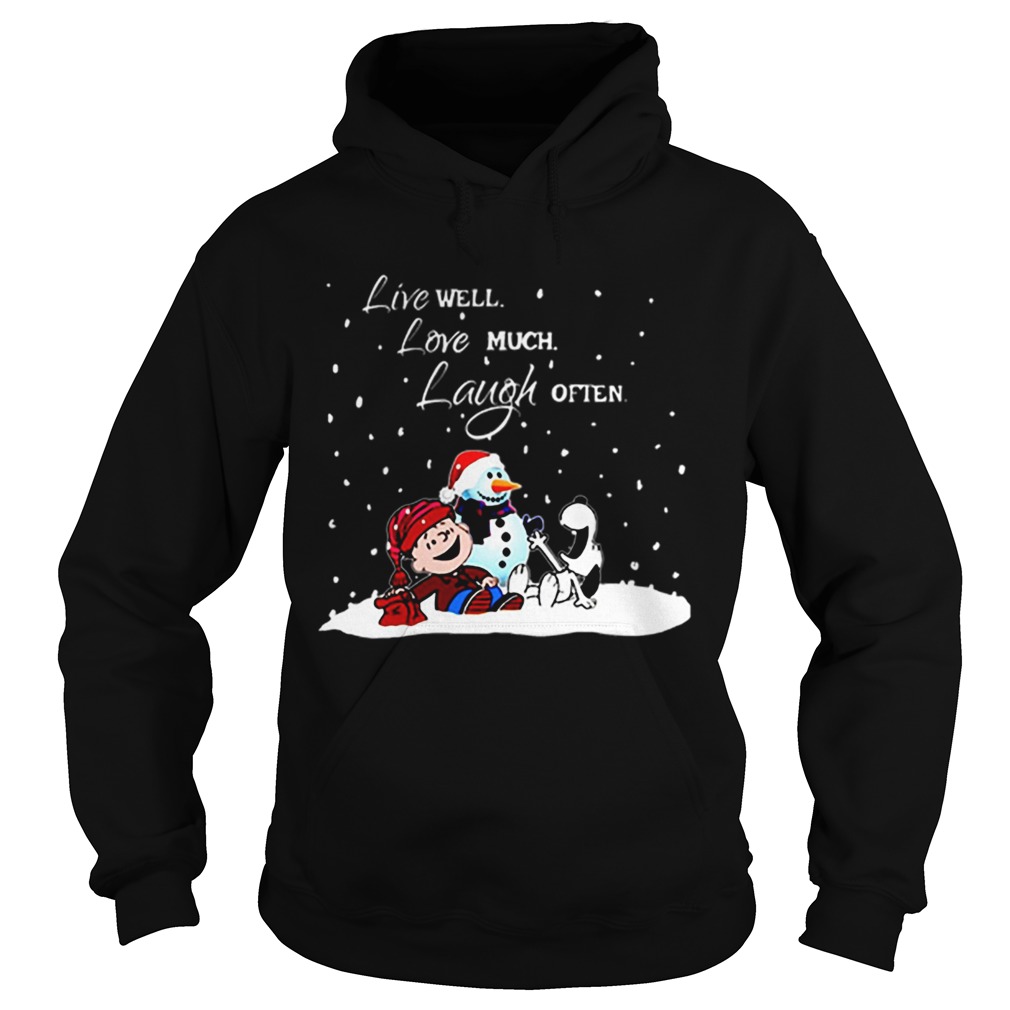 Snoopy Charlie Brown Live well love much laugh often Christmas Hoodie
