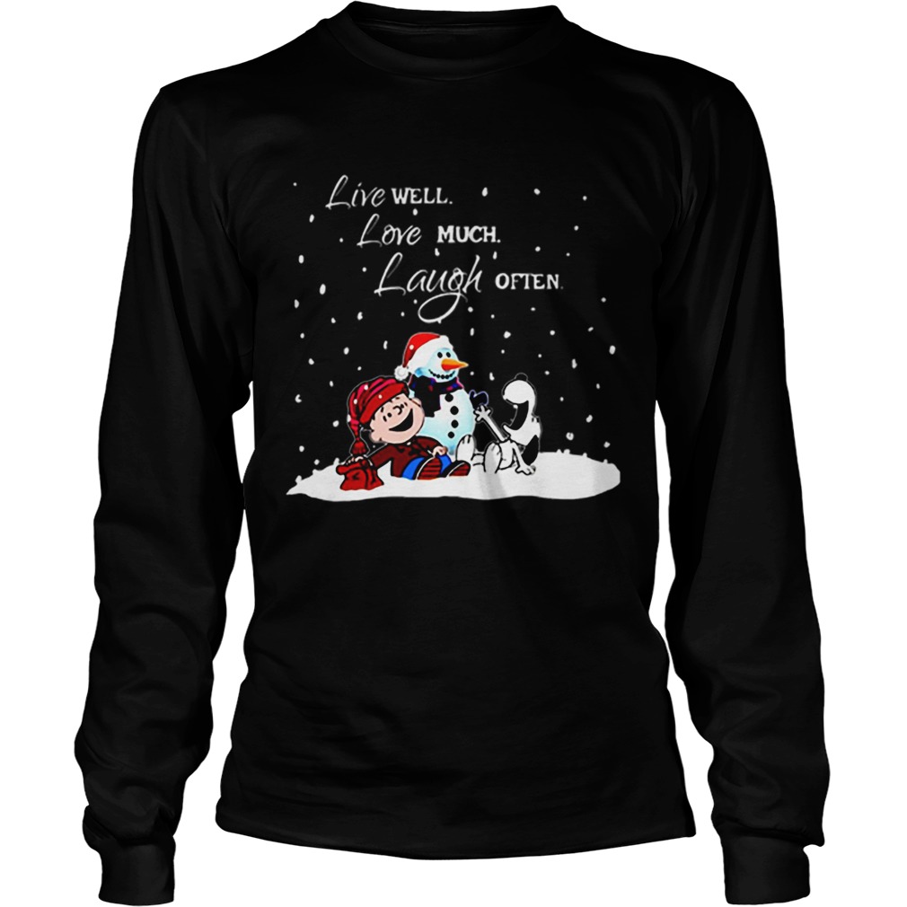 Snoopy Charlie Brown Live well love much laugh often Christmas LongSleeve
