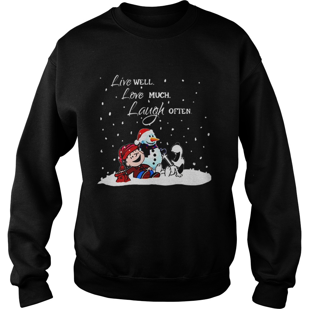 Snoopy Charlie Brown Live well love much laugh often Christmas Sweatshirt