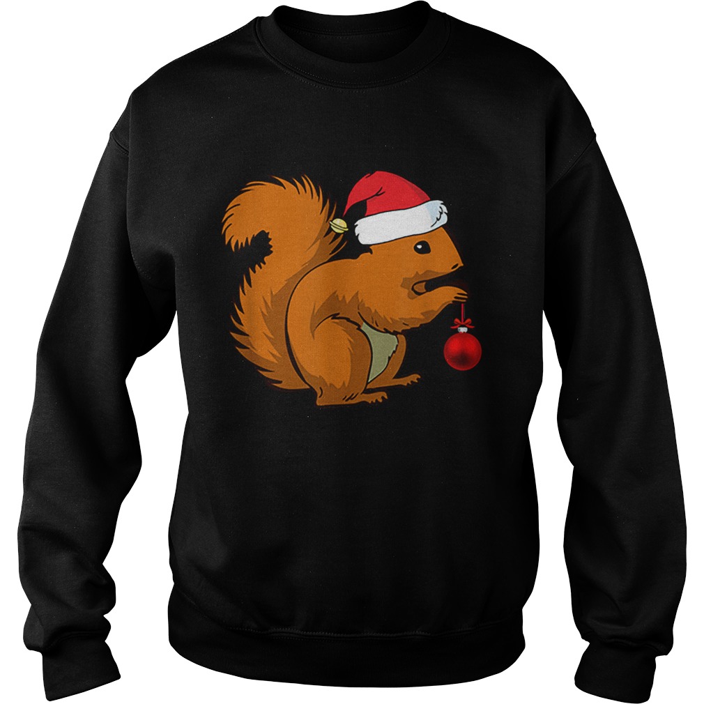 Squirrel Christmas Santa Hat Animal Sweatshirt