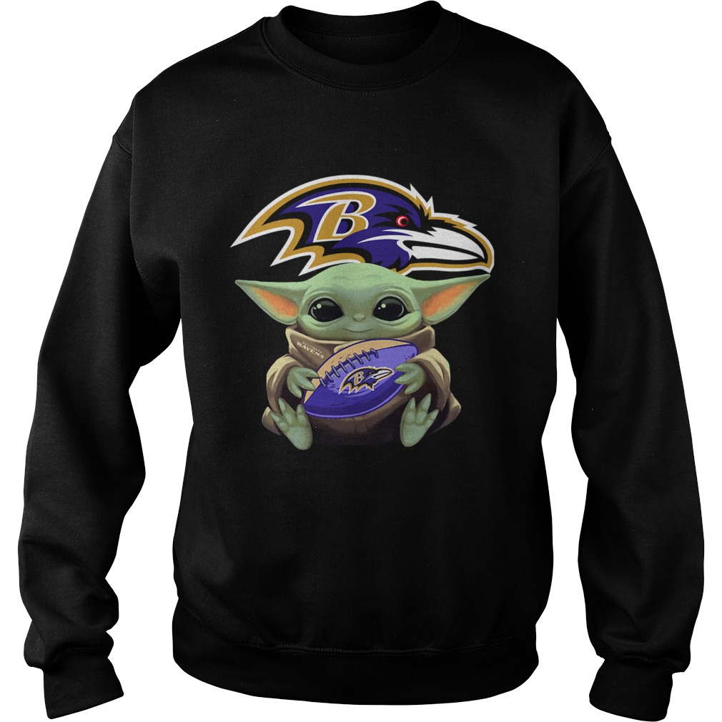 Star Wars Baby Yoda Hug Baltimore Ravens Sweatshirt