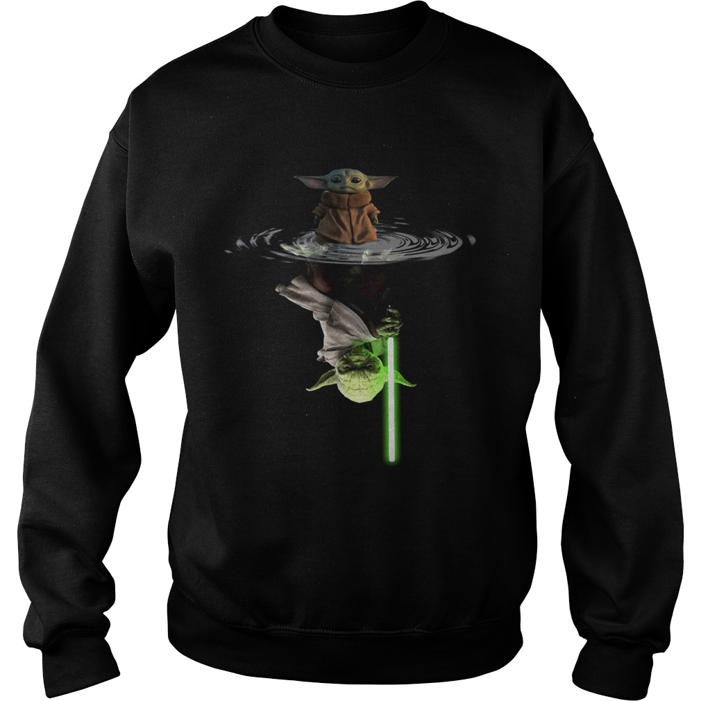 Star Wars Baby Yoda Water Reflection Mirror Yoda Sweatshirt