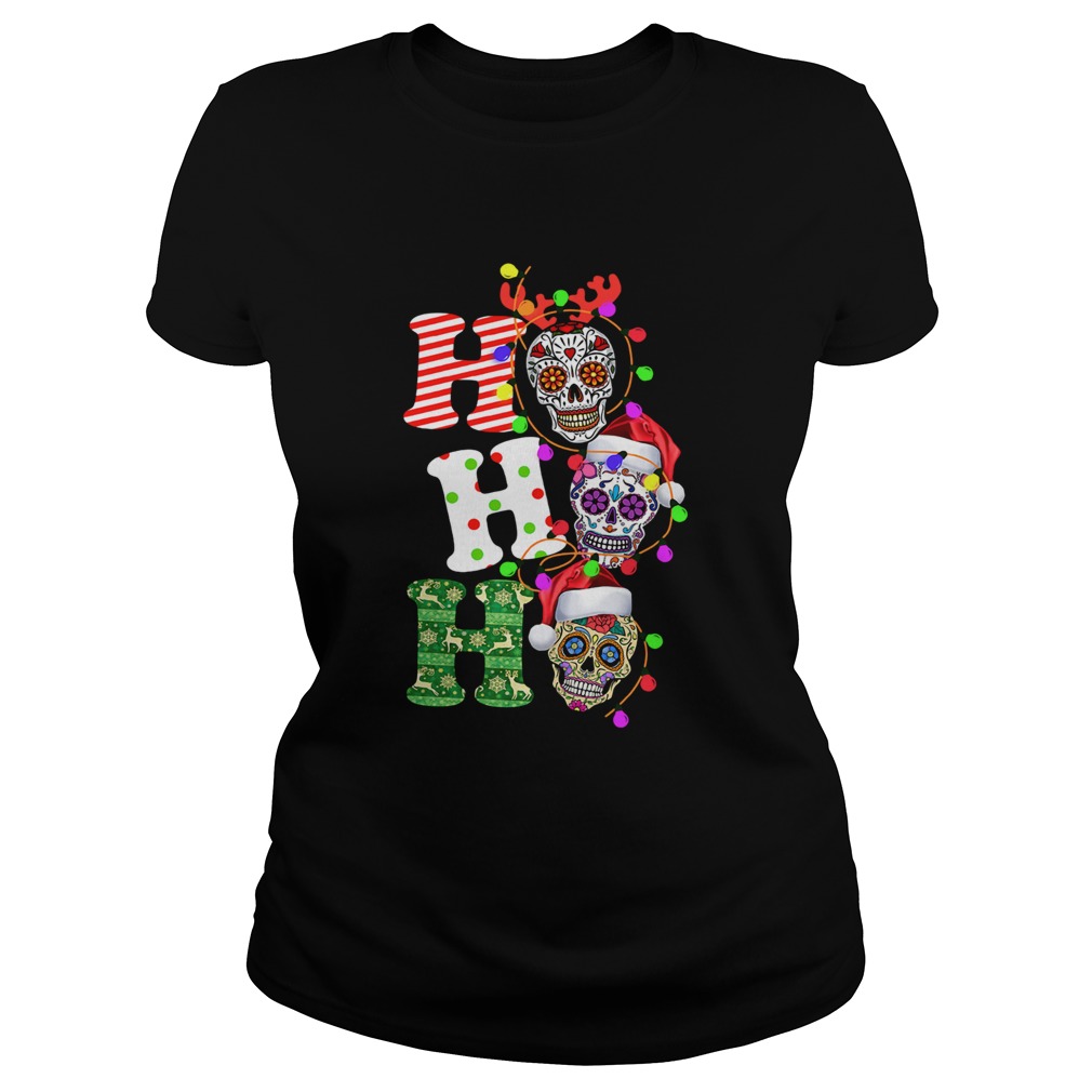 Sugar Skull Ho Ho Ho Christmas Classic Ladies