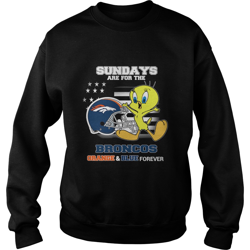 Sundays Are The Broncos Orange And Blue Forever Veteran Sweatshirt