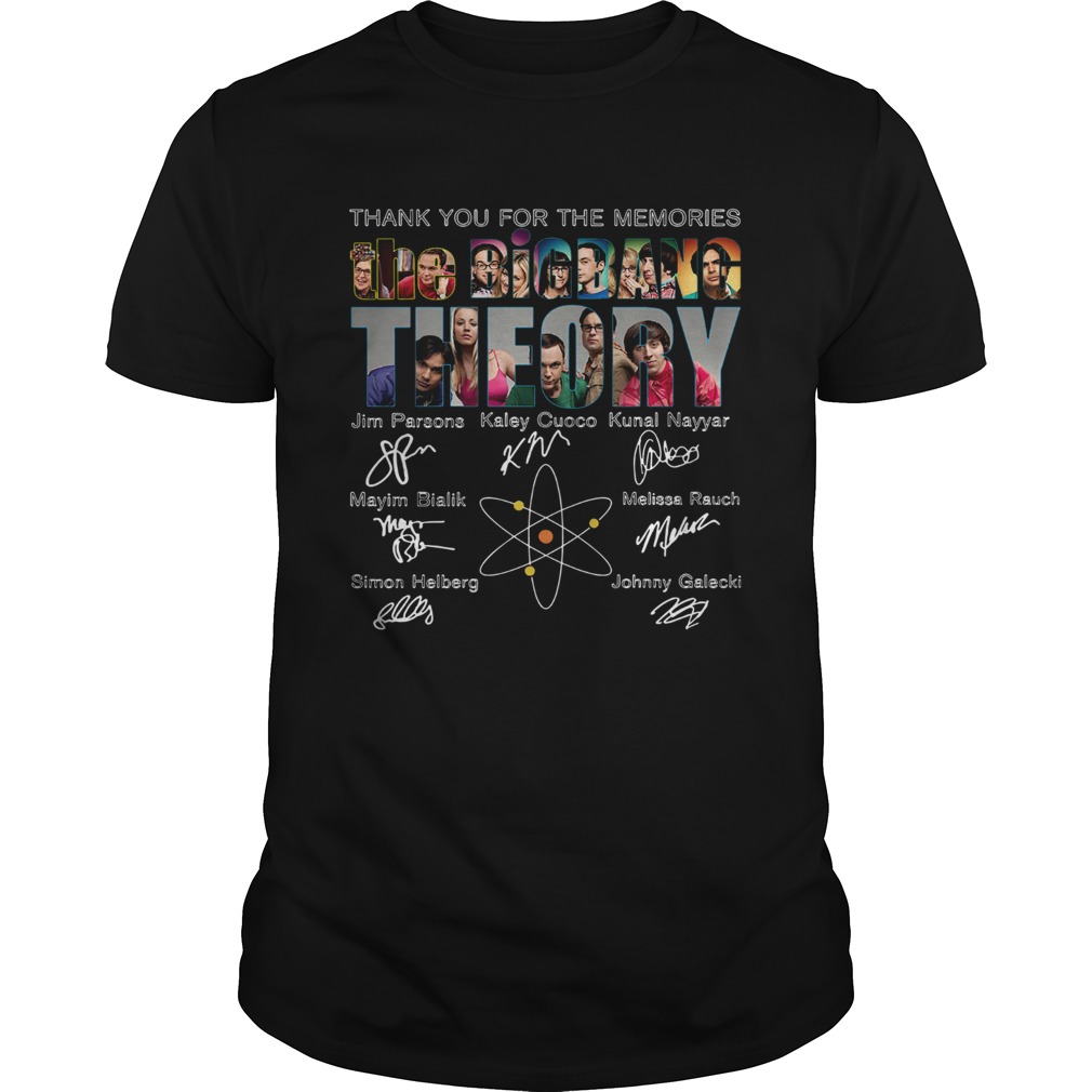 Thank you for the memories The BigBang Theory characters signatures shirt