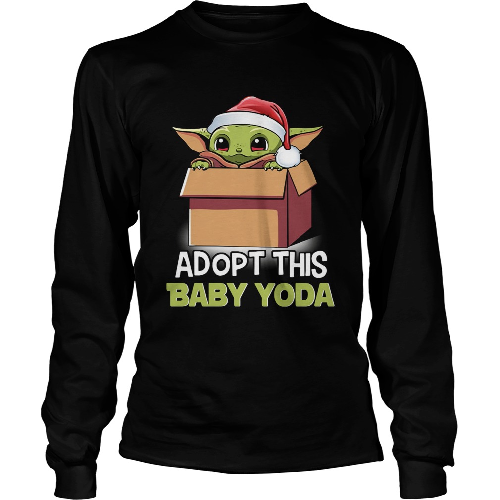 The Mandalorian Baby Yoda adopt this baby Yoda Christmas LongSleeve
