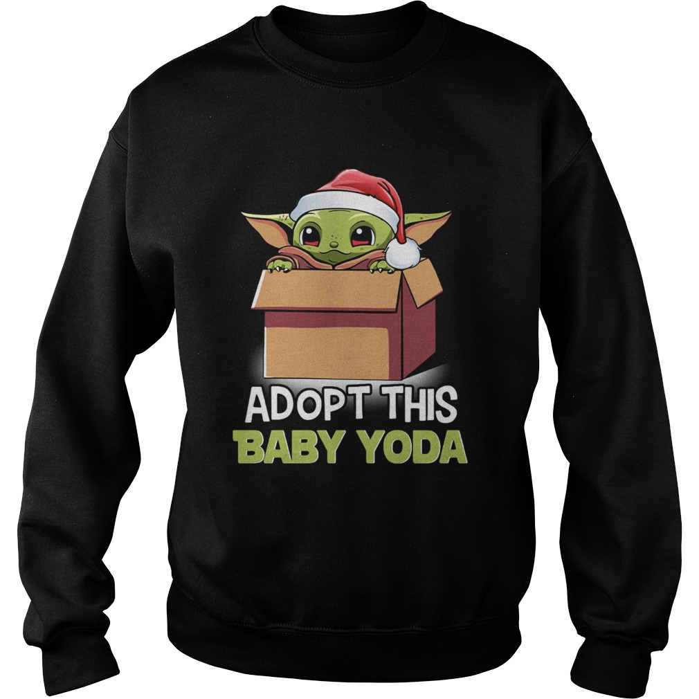 The Mandalorian Baby Yoda adopt this baby Yoda Christmas Sweatshirt