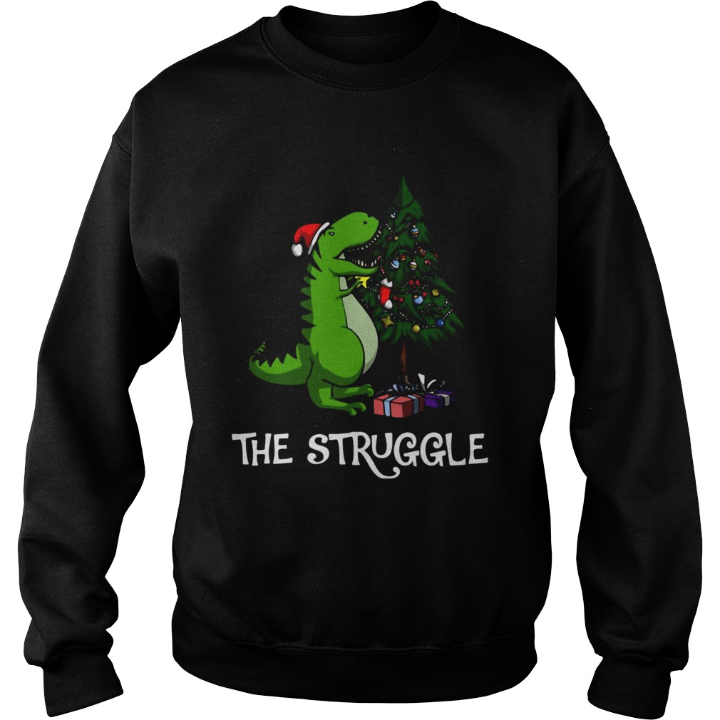 Trex Dinosaur Eating The Christmas Tree Sweatshirt