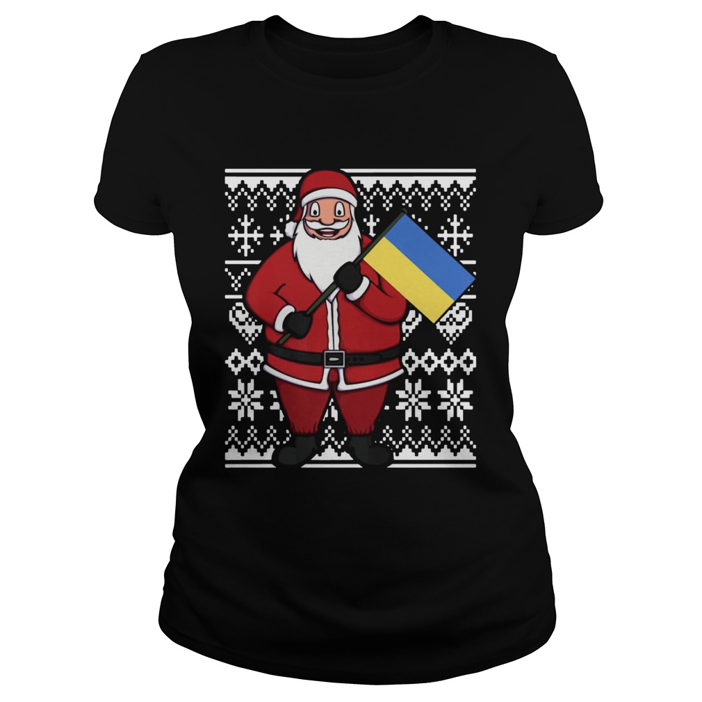 Ukraine Flag Santa Ukrainian Ugly Christmas Classic Ladies