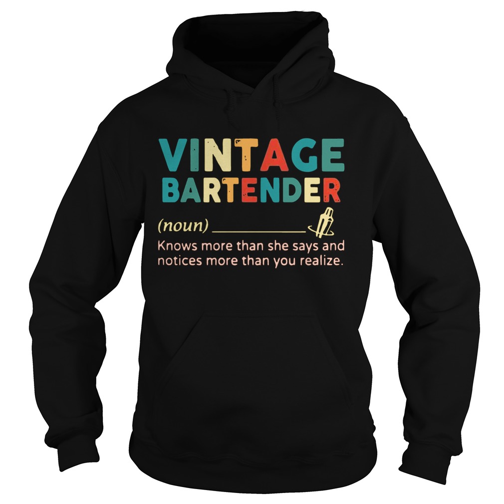 Vintage Bartender Definition Noun Hoodie