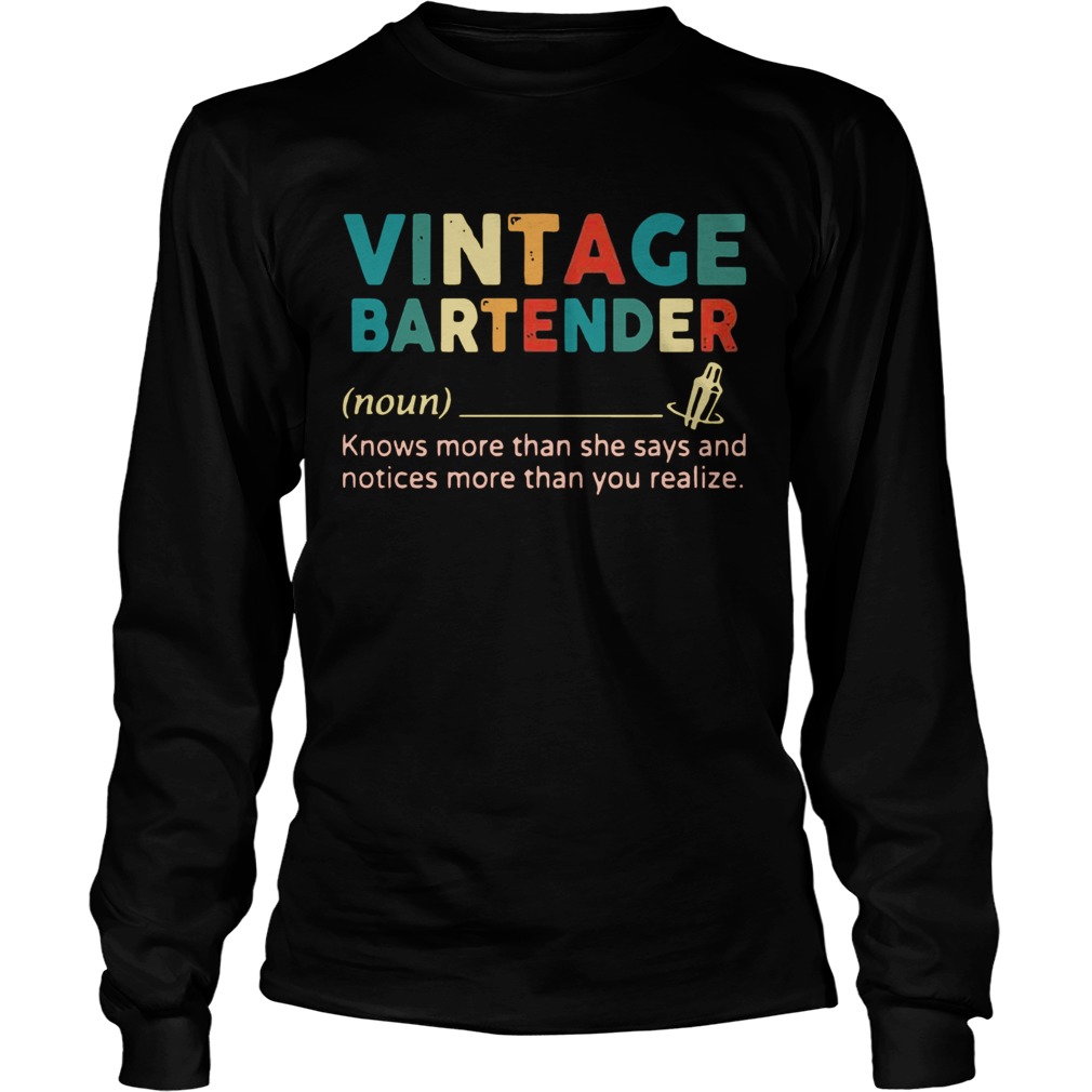 Vintage Bartender Definition Noun LongSleeve