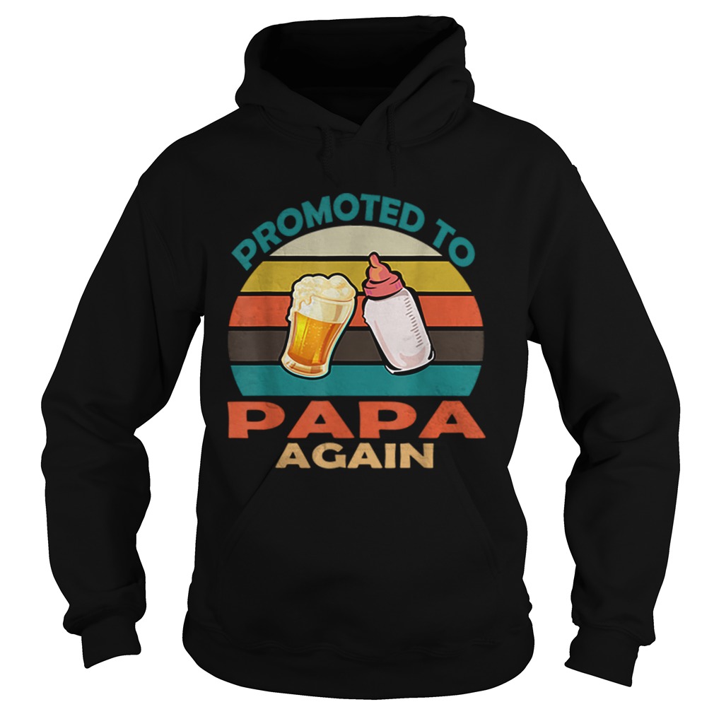 Vintage Promoted to Papa Again Christmas Hoodie