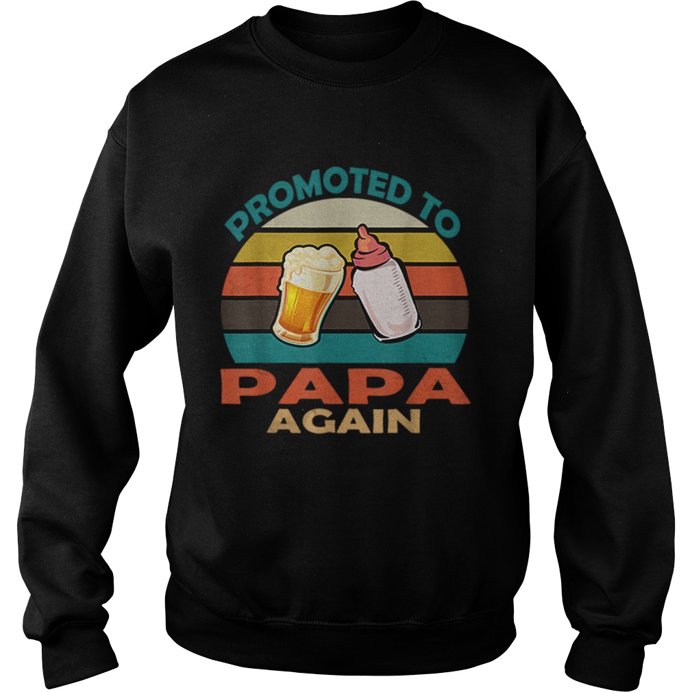 Vintage Promoted to Papa Again Christmas Sweatshirt