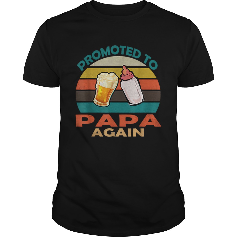Vintage Promoted To Papa Again Christmas Shirt