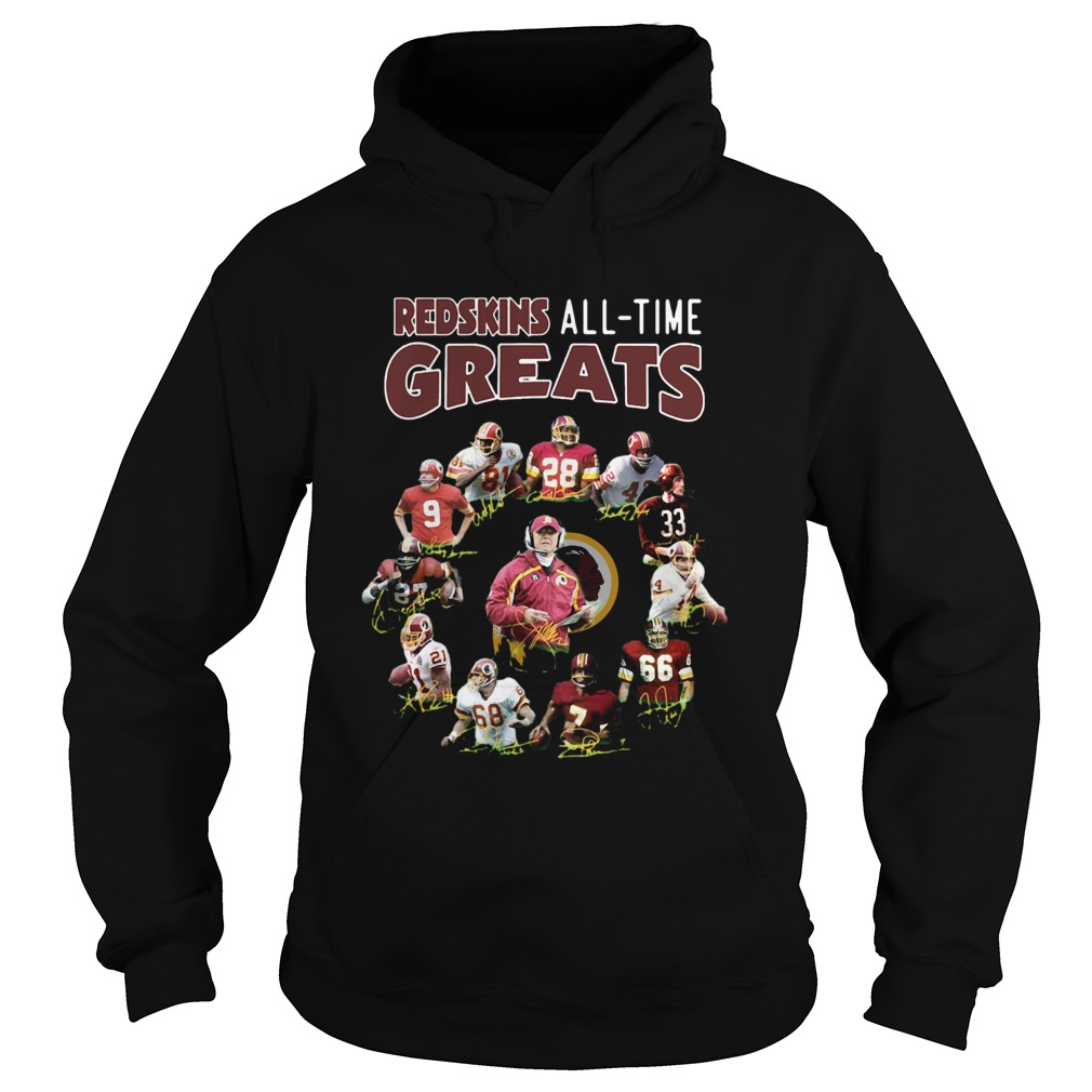 Washington Redskins Alltime Greats Players Signatures Hoodie
