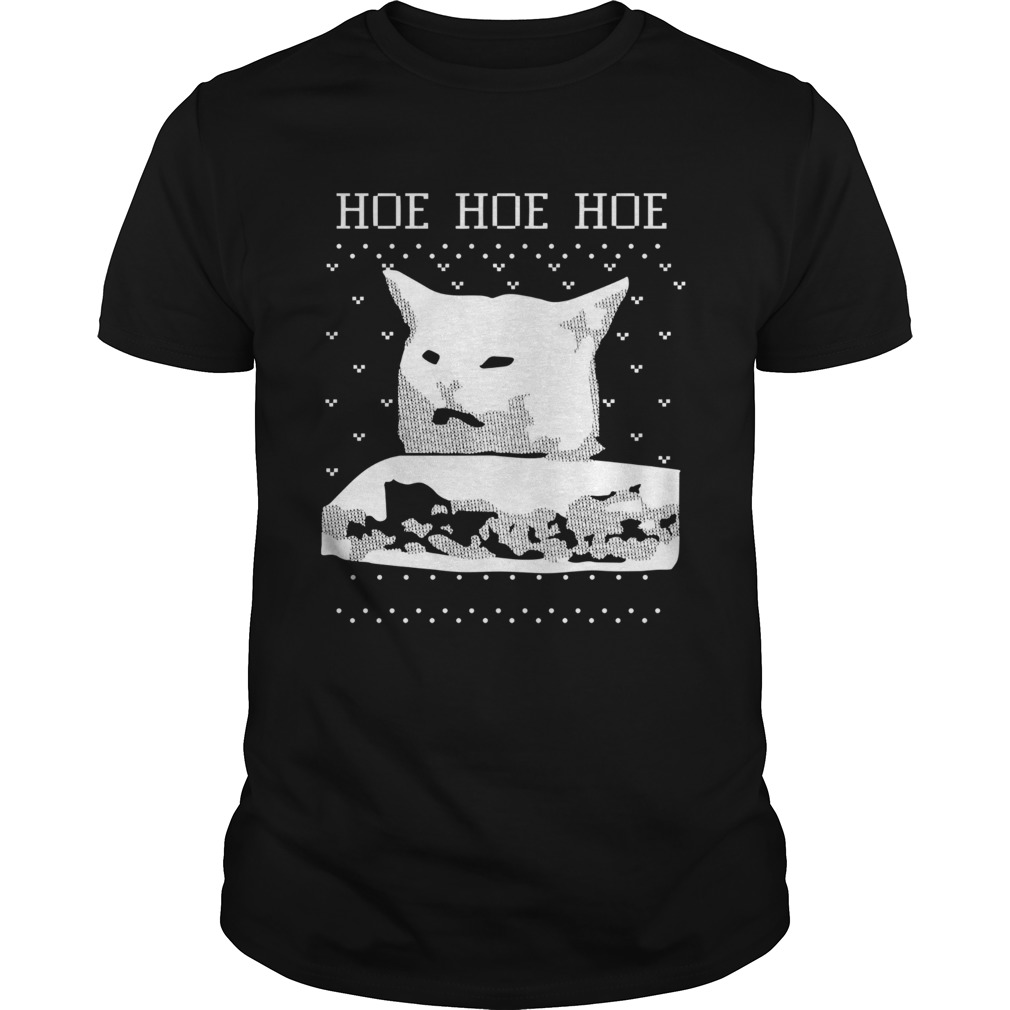 Woman Yelling Cat Hoe hoe hoe ugly christmas shirt
