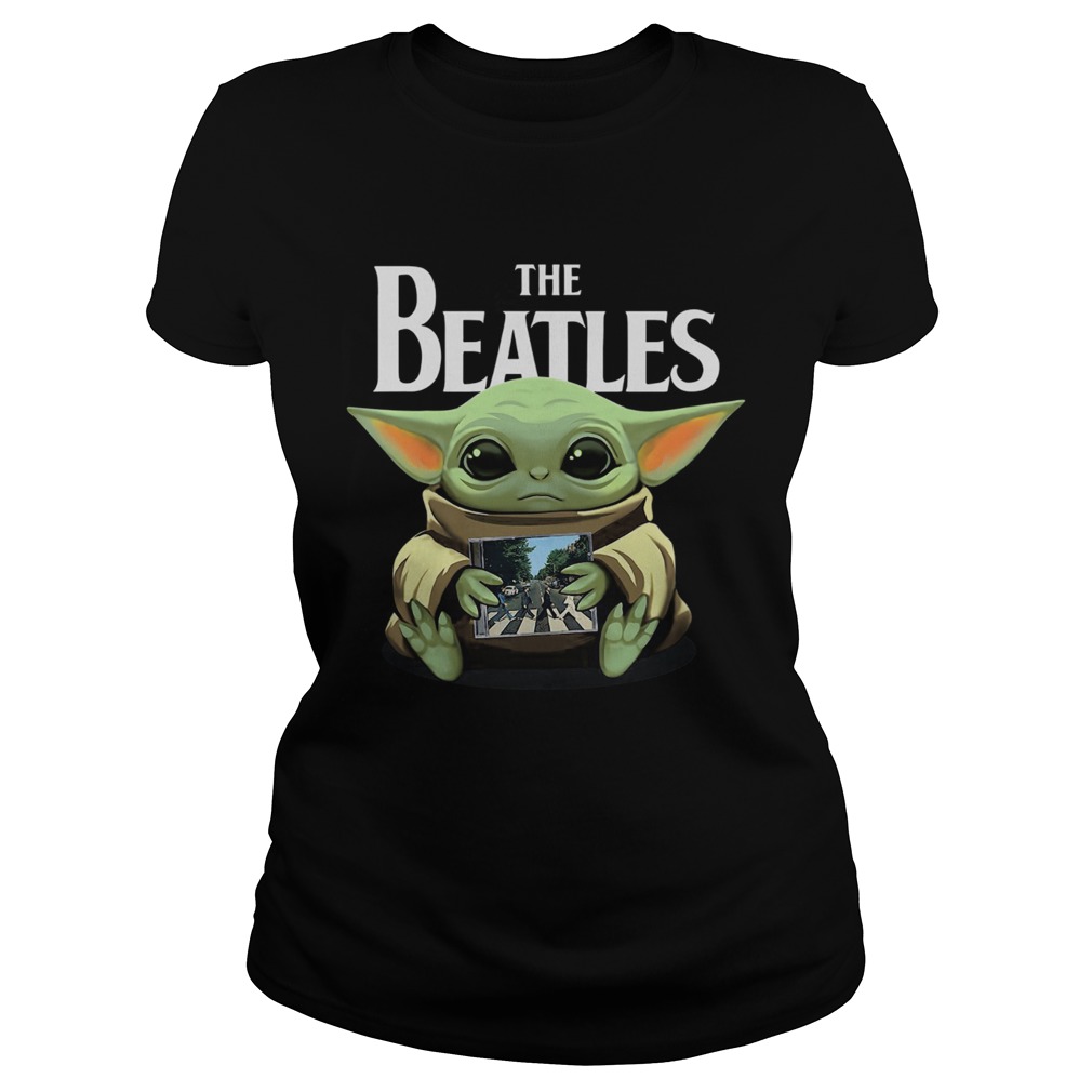 1577957702Baby Yoda Hug The Beatles Classic Ladies