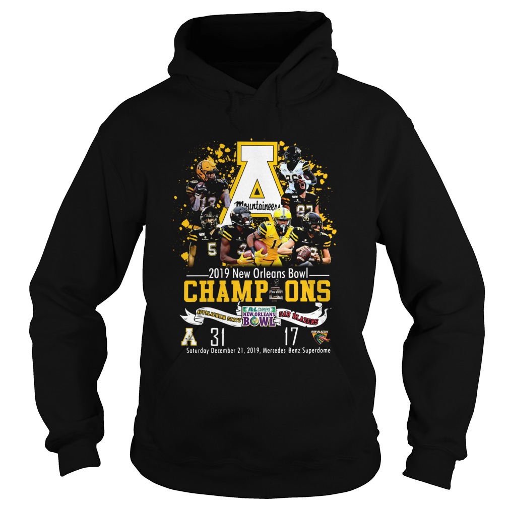Appalachian State Mountaineers 2019 New Orleans Bowl Champions Hoodie