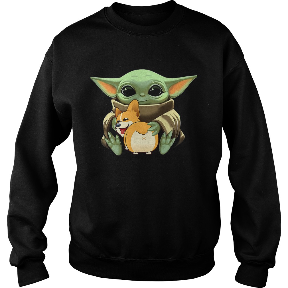 Baby Yoda Hug Corgi Sweatshirt