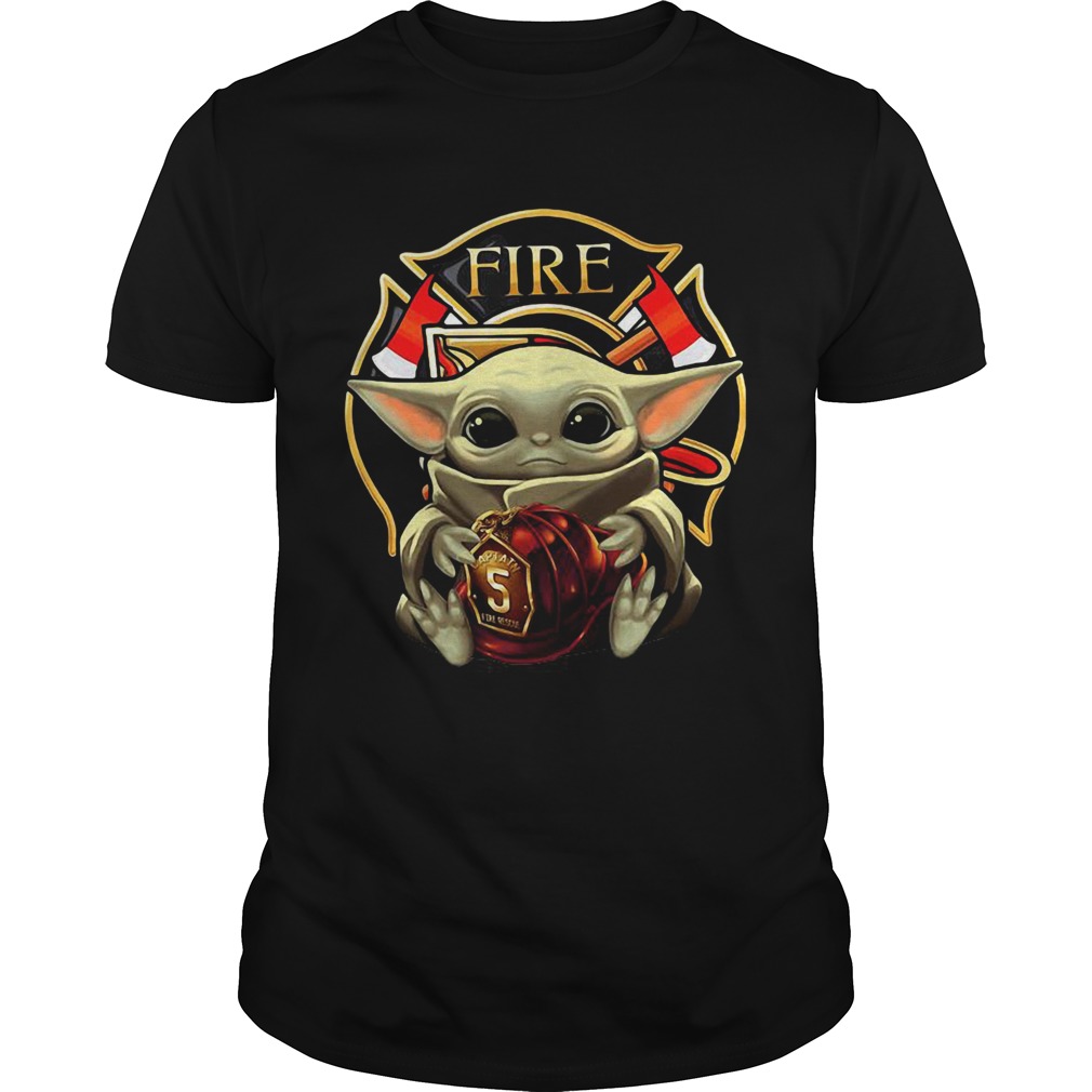 Baby Yoda Hug Firefighter Captain shirt