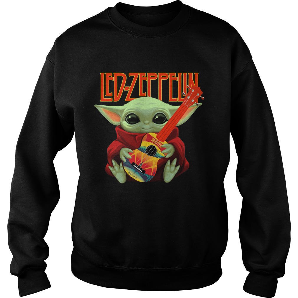 Baby Yoda Hug Ledzeppelin Guitar Sweatshirt