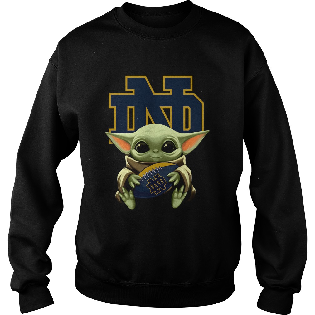 Baby Yoda Hug Notre Dame Sweatshirt