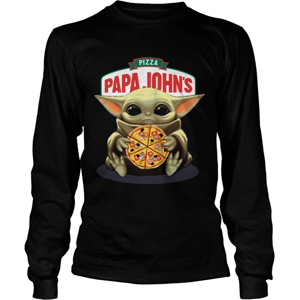Baby Yoda Hug Pizza Papa Johns LongSleeve