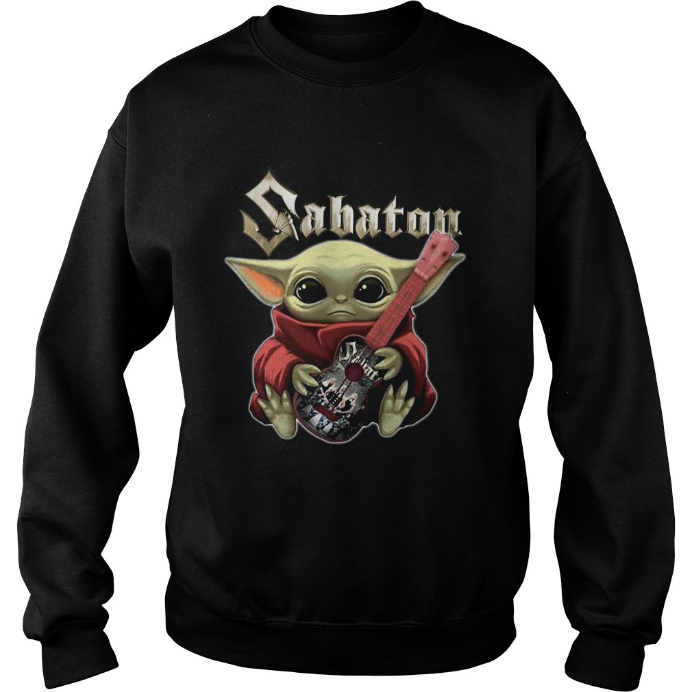 Baby Yoda Hug Sabaton Guitar Sweatshirt