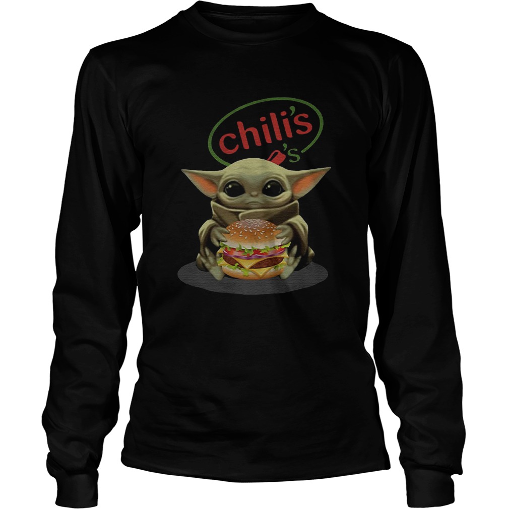 Baby Yoda Hugging Chilis Burger LongSleeve