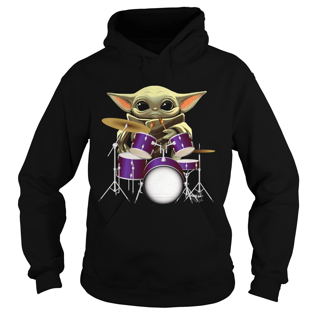 Baby Yoda Playing Drummers Hoodie