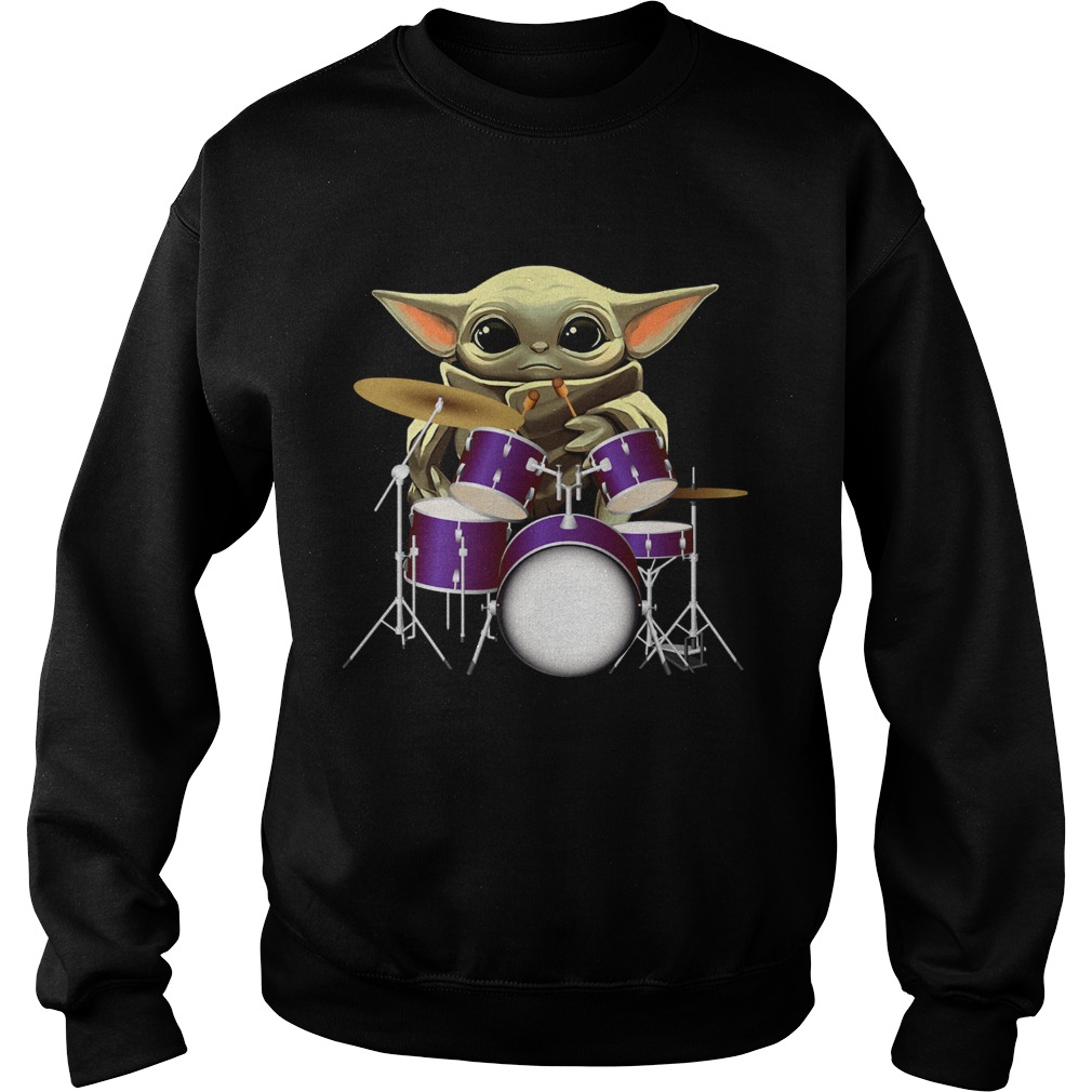 Baby Yoda Playing Drummers Sweatshirt
