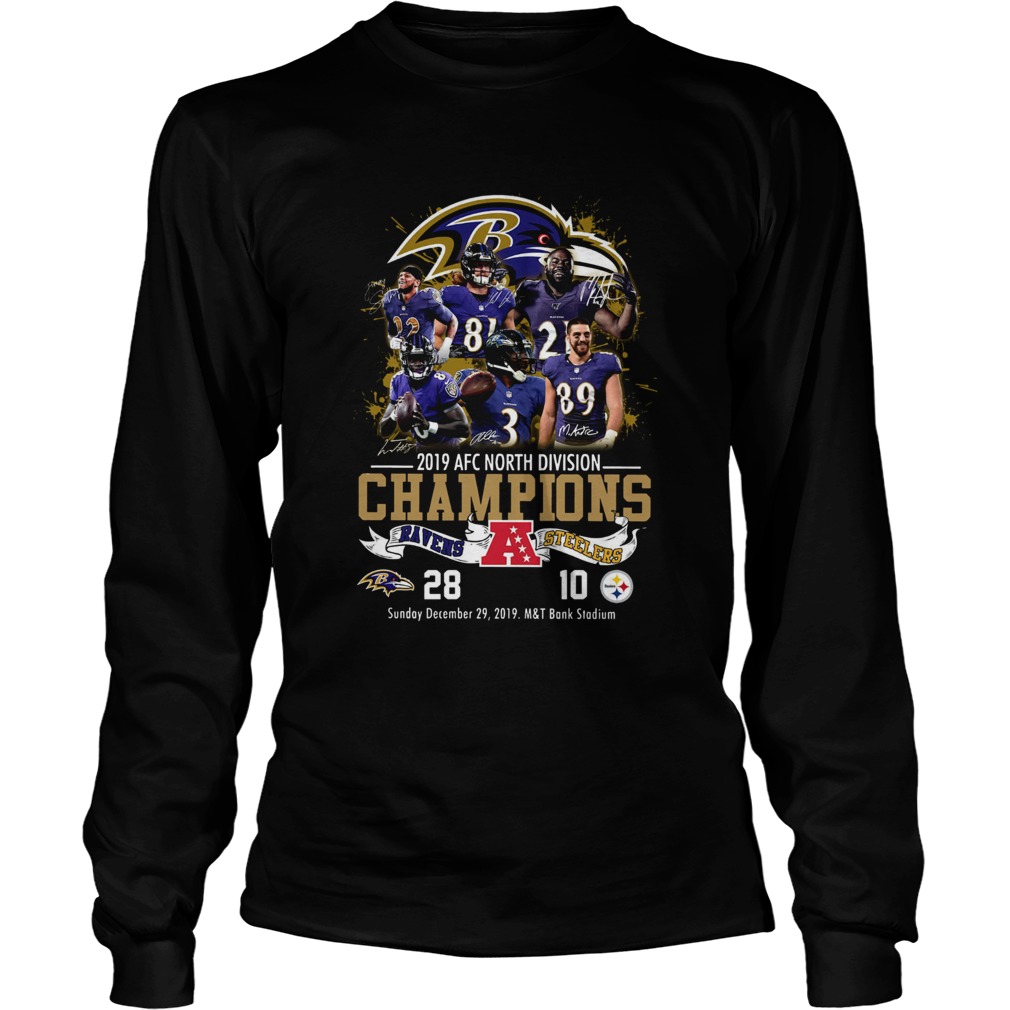 Baltimore Ravens 2019 Afc North Division Champions Ravens VS Steelers LongSleeve
