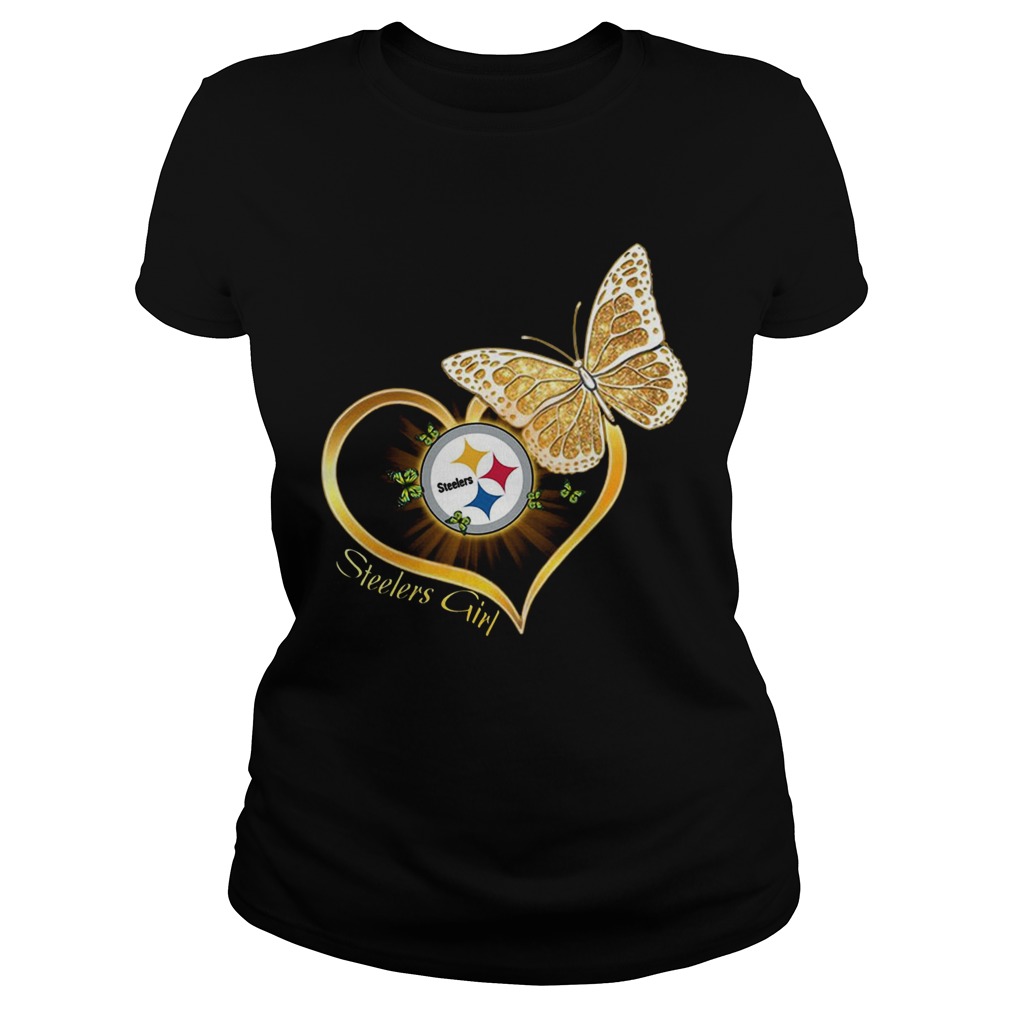 Heart Butterfly And Pittsburgh Steelers Girl Classic Ladies