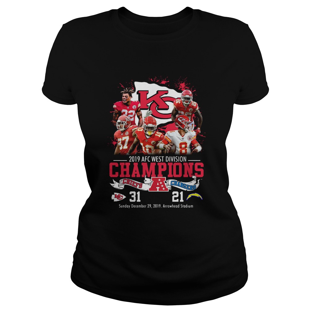 Kansas City Chiefs 2019 Afc West Division Champions Chiefs Vs Chargers Classic Ladies