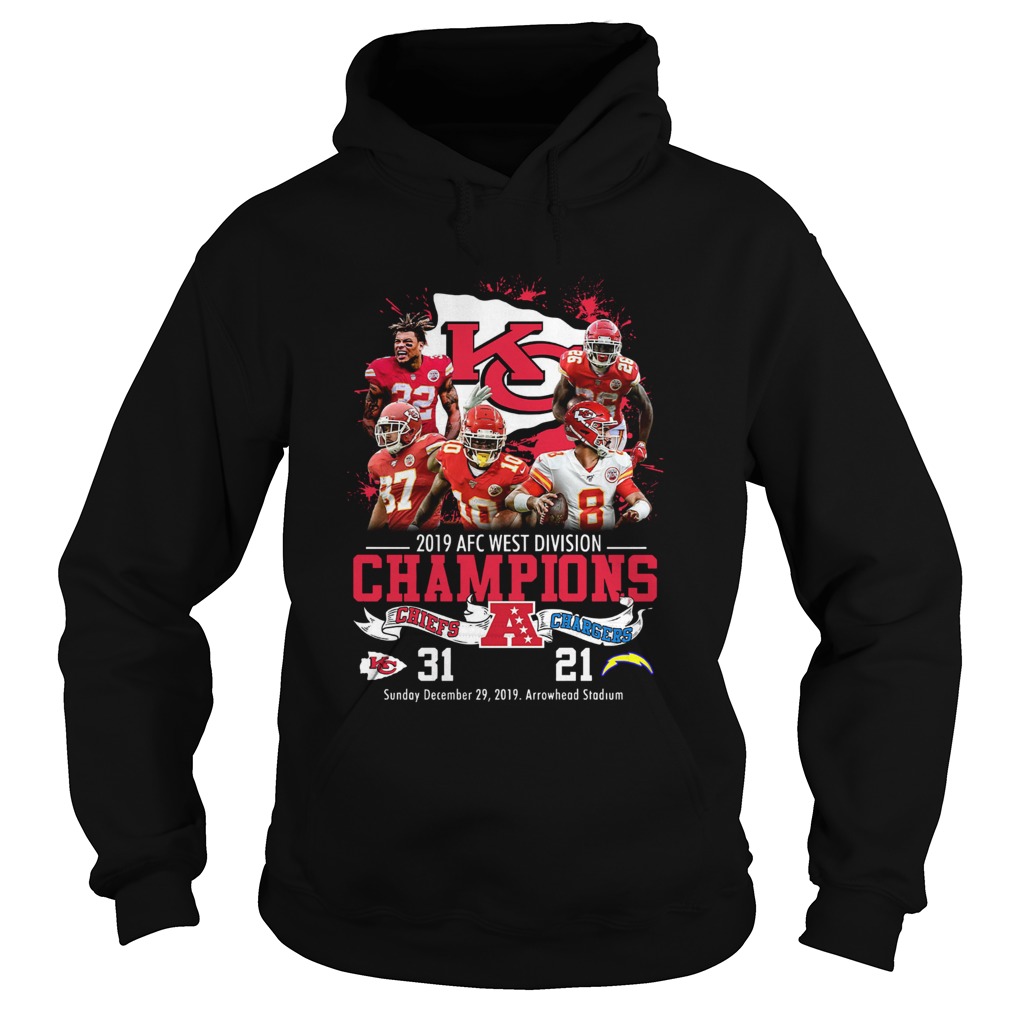 Kansas City Chiefs 2019 Afc West Division Champions Chiefs Vs Chargers Hoodie