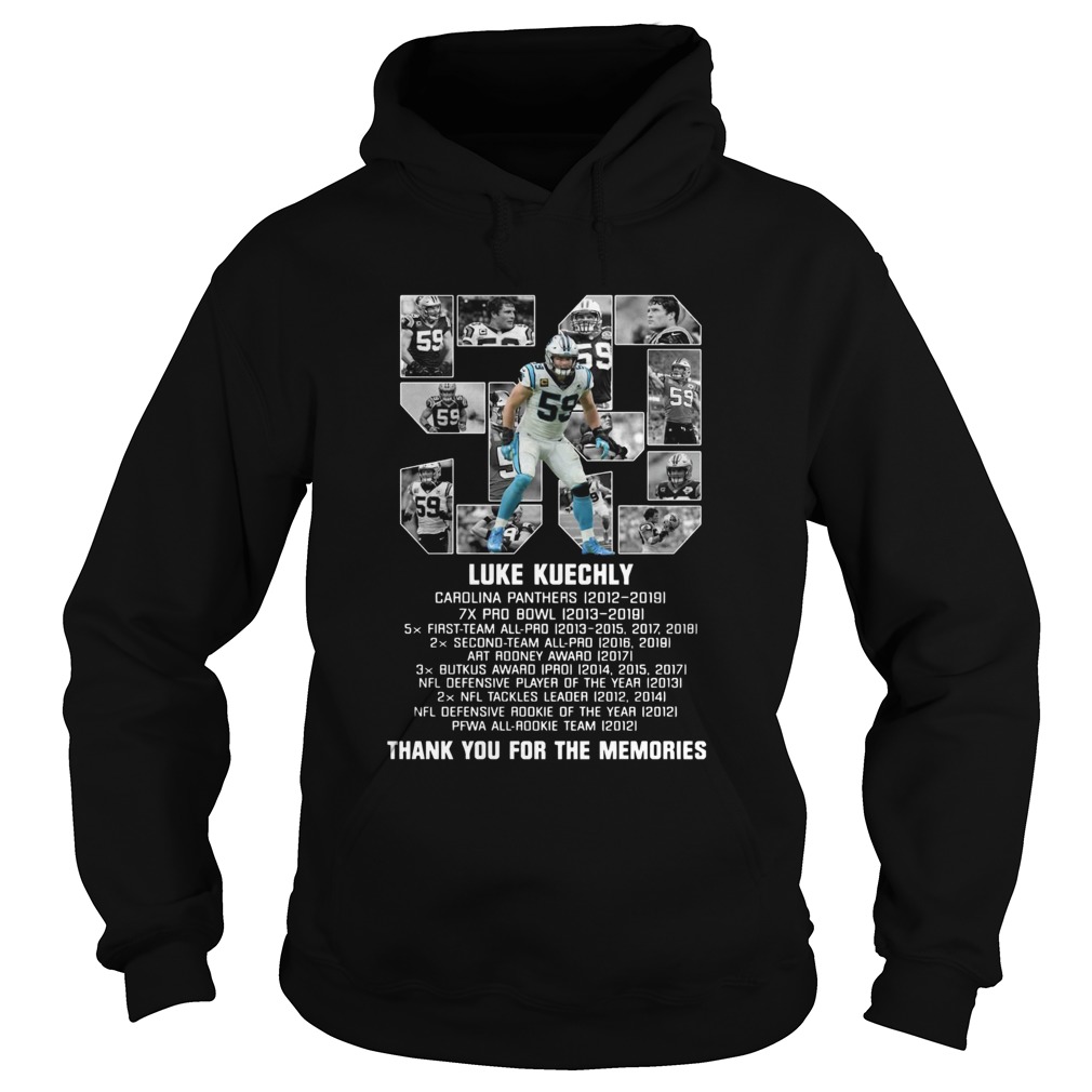 List Prize 59 Luke Kuechly Thank You For The Memories Hoodie