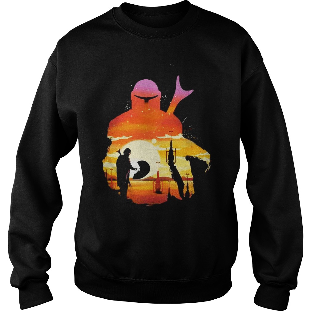 Mando Sunset Mandalorian Yoda Baby Sweatshirt