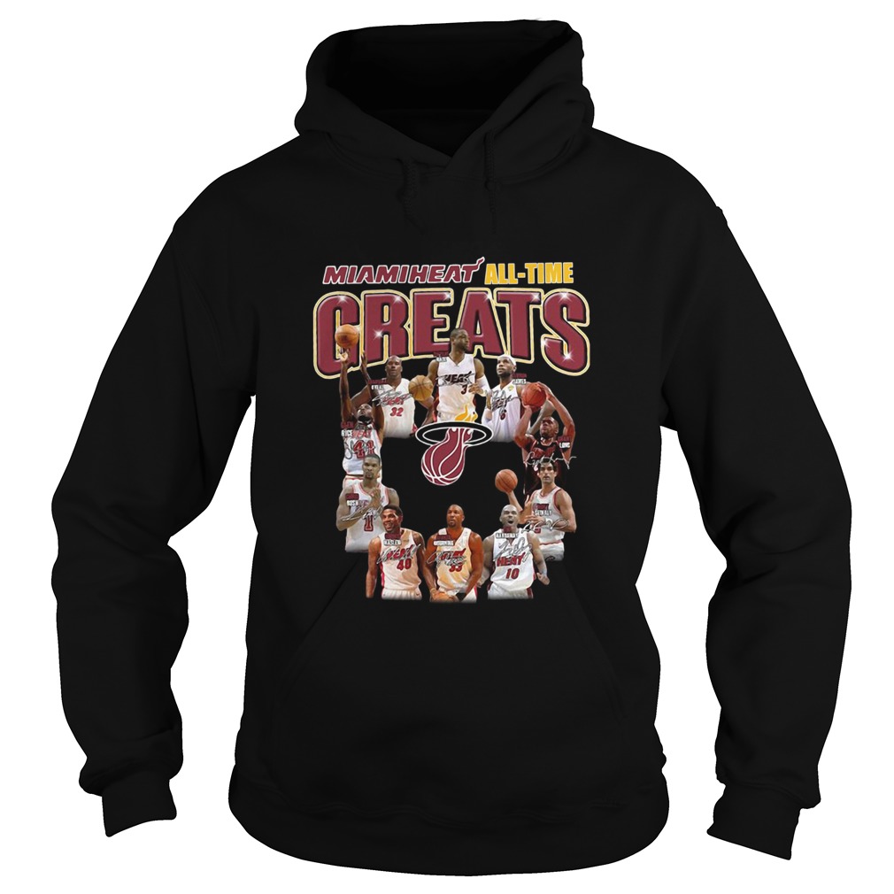 Miami Heat Alltime Greats Player Signatures Hoodie